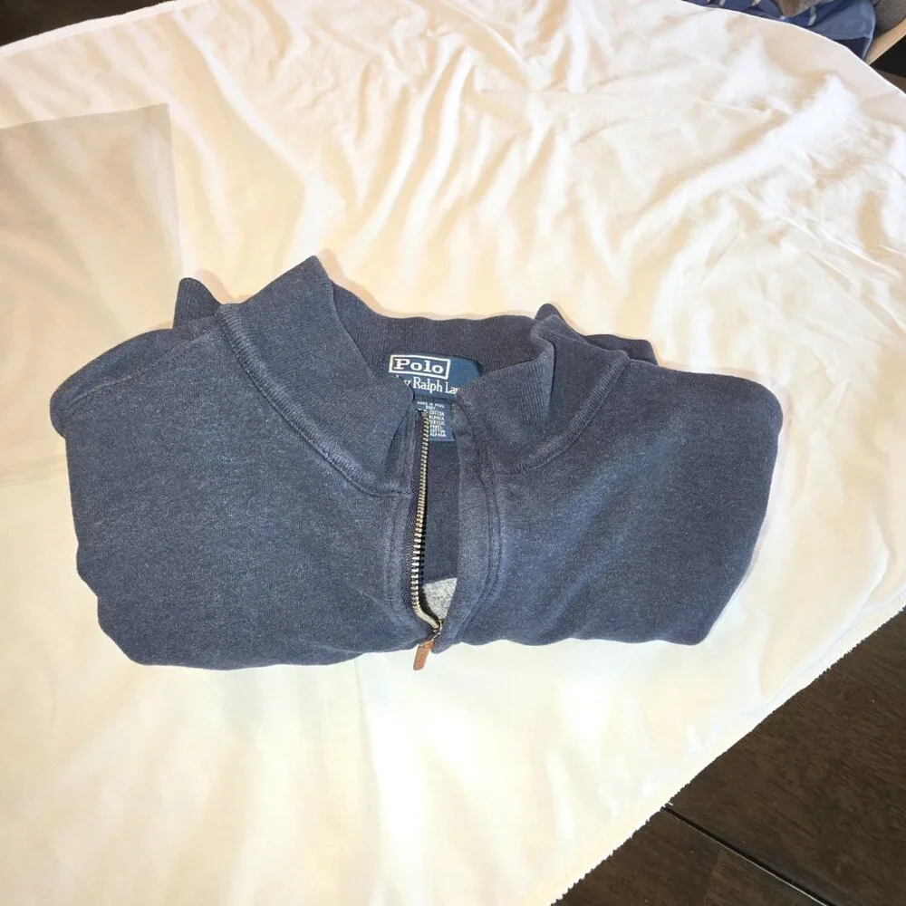 Polo by Ralph Lauren Quarter Zip Pullover Sweatshirt Athleisure Sport Sz L Prep